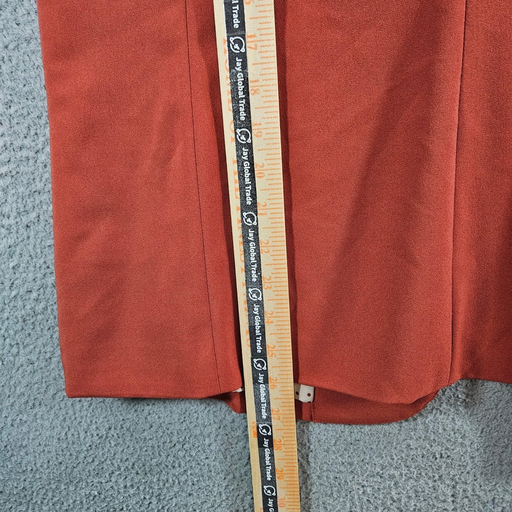 Skies Are Blue Ruched Sleeve Blazer Burnt Orange Polka Dot Lining Womens XL - Picture 8 of 9